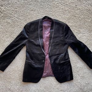 Express black velvet blazer